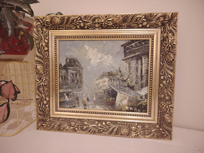 Gorgeous Original Oil Painting of a Paris Street Scene by Caroline Burnett