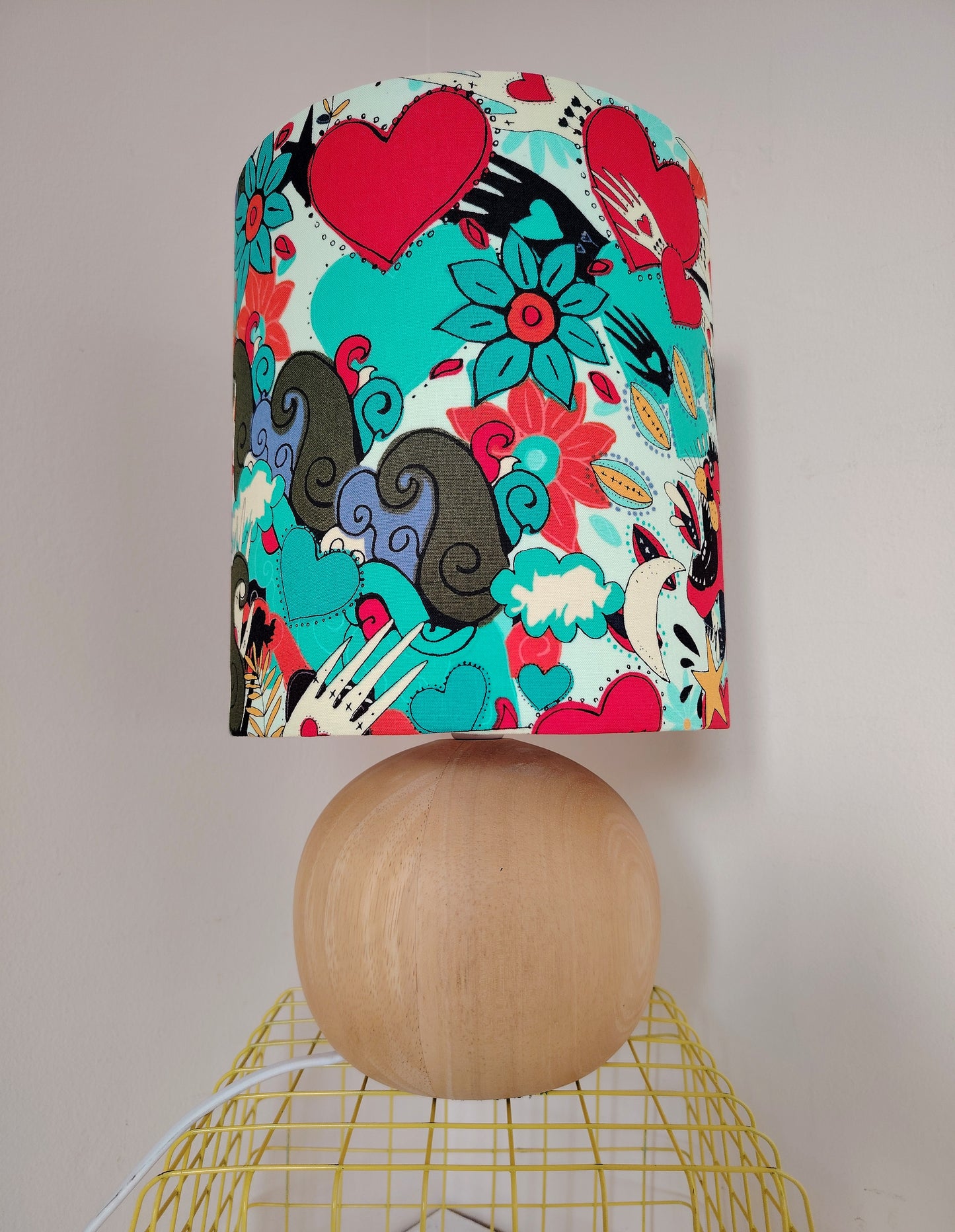 Vintage 70's Wooden Ball Lamp