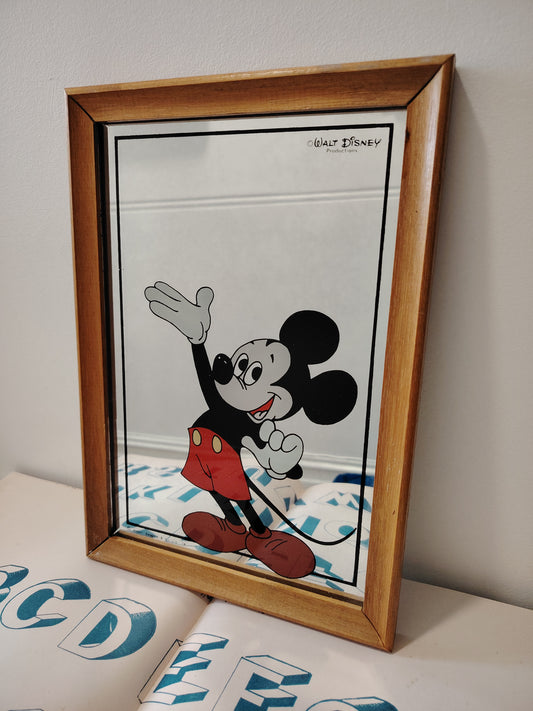 Vintage 1970's Mickey Mouse Picture Mirror