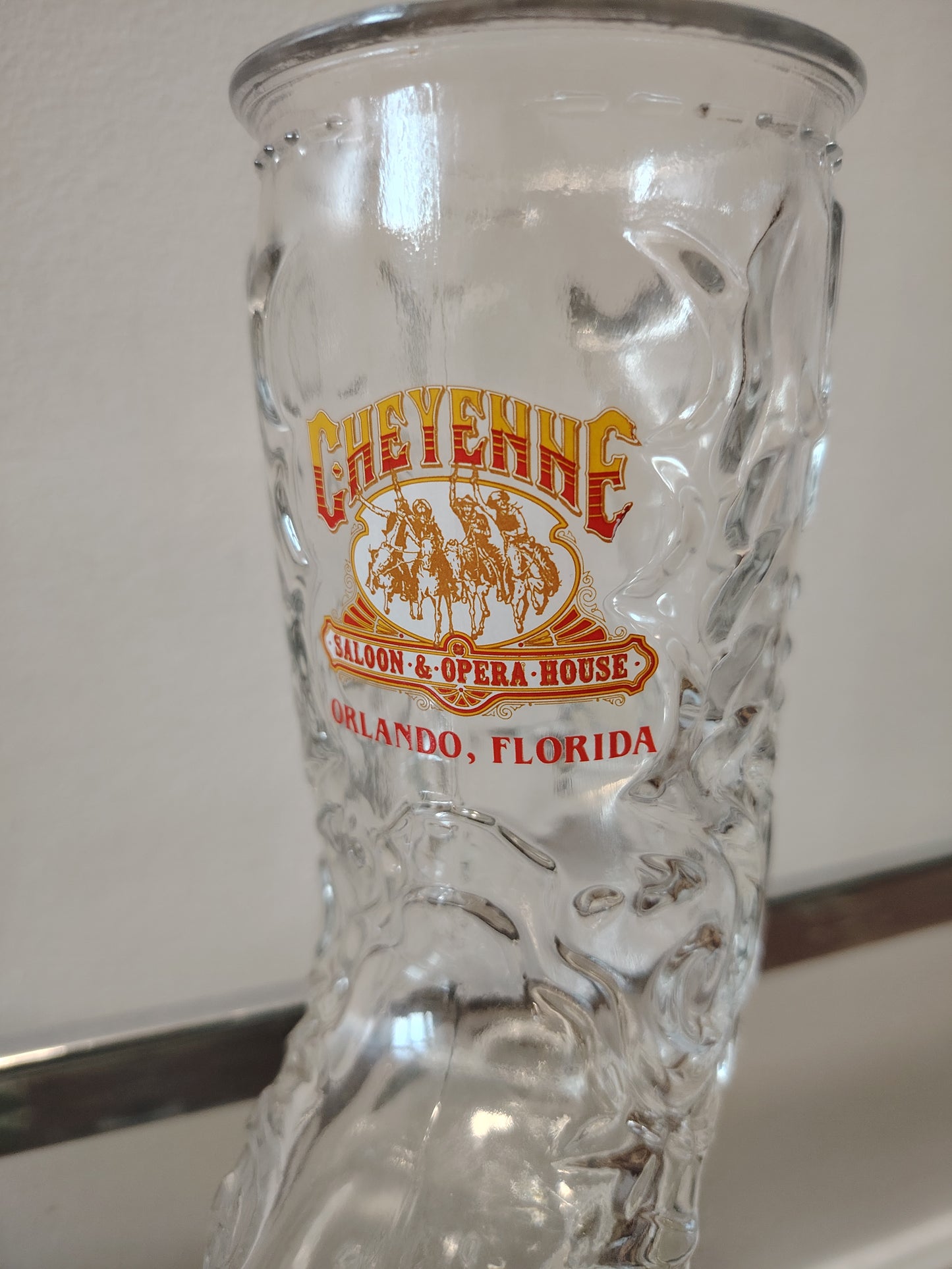 Vintage 80's Cheyenne Saloon Cowboy Boot Glass