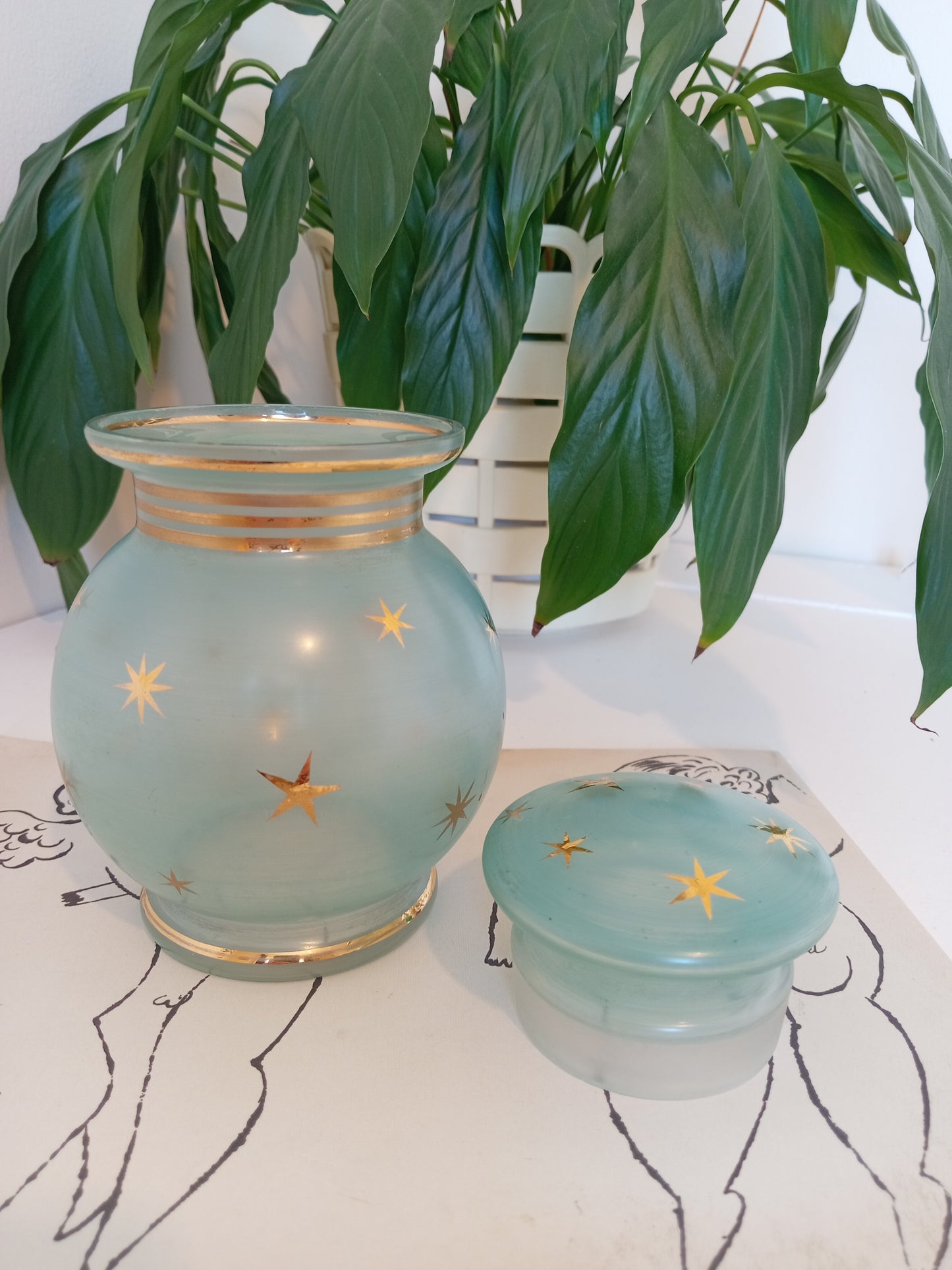 Beautiful Vintage Starry Pickle Jar