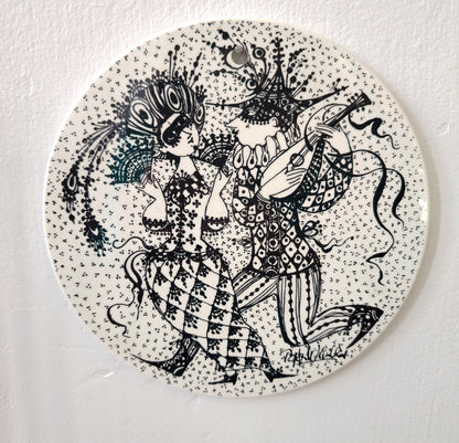 Bjorn Wiinblad wall plaque/ February plate designed for Nymolle Denmark.