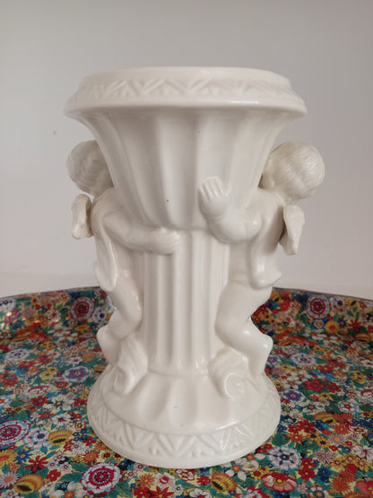 Vintage cherub vase