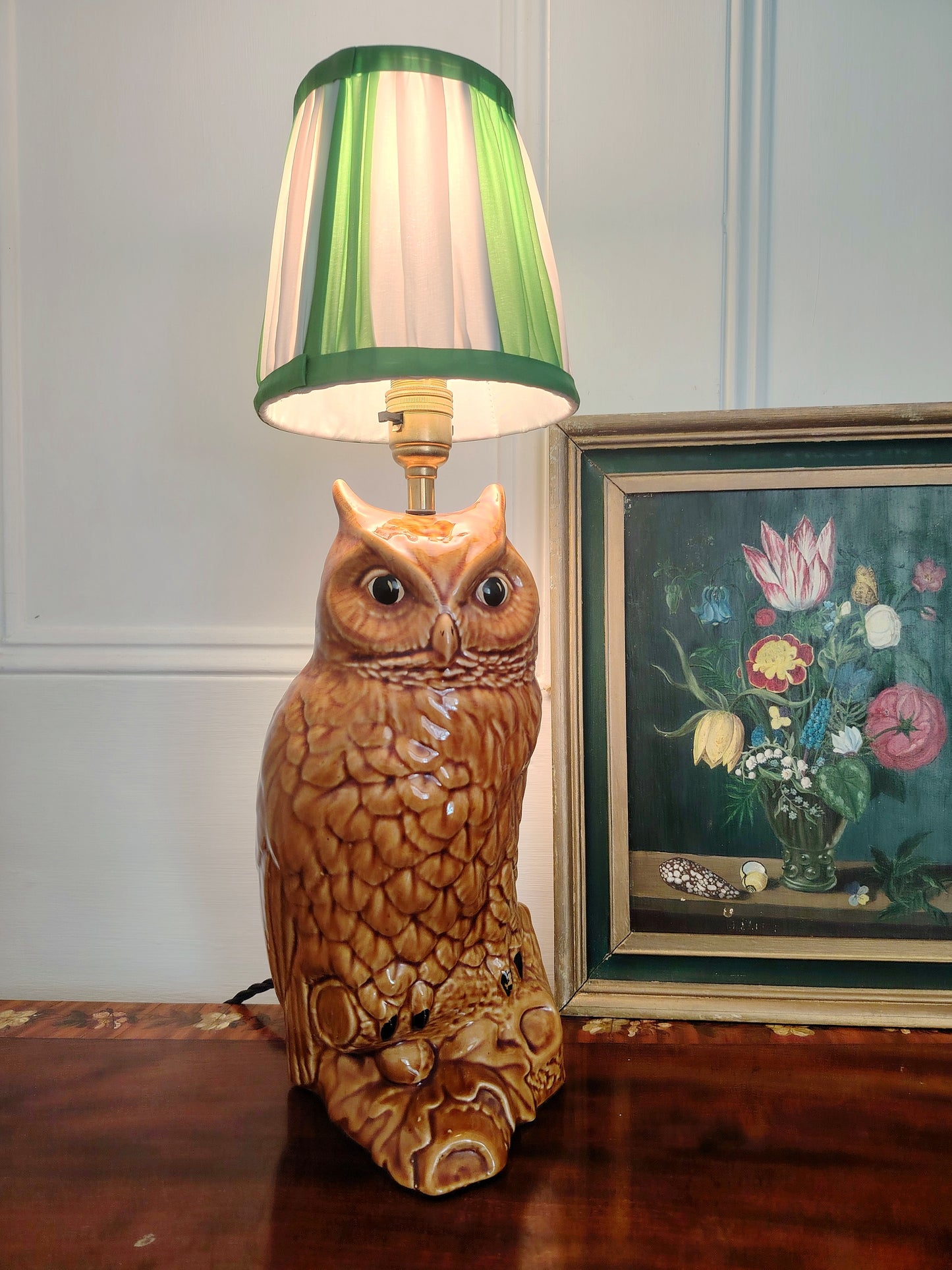 Vintage Reworked Large Owl Lamp