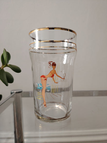 Vintage Pin up Pint Glass