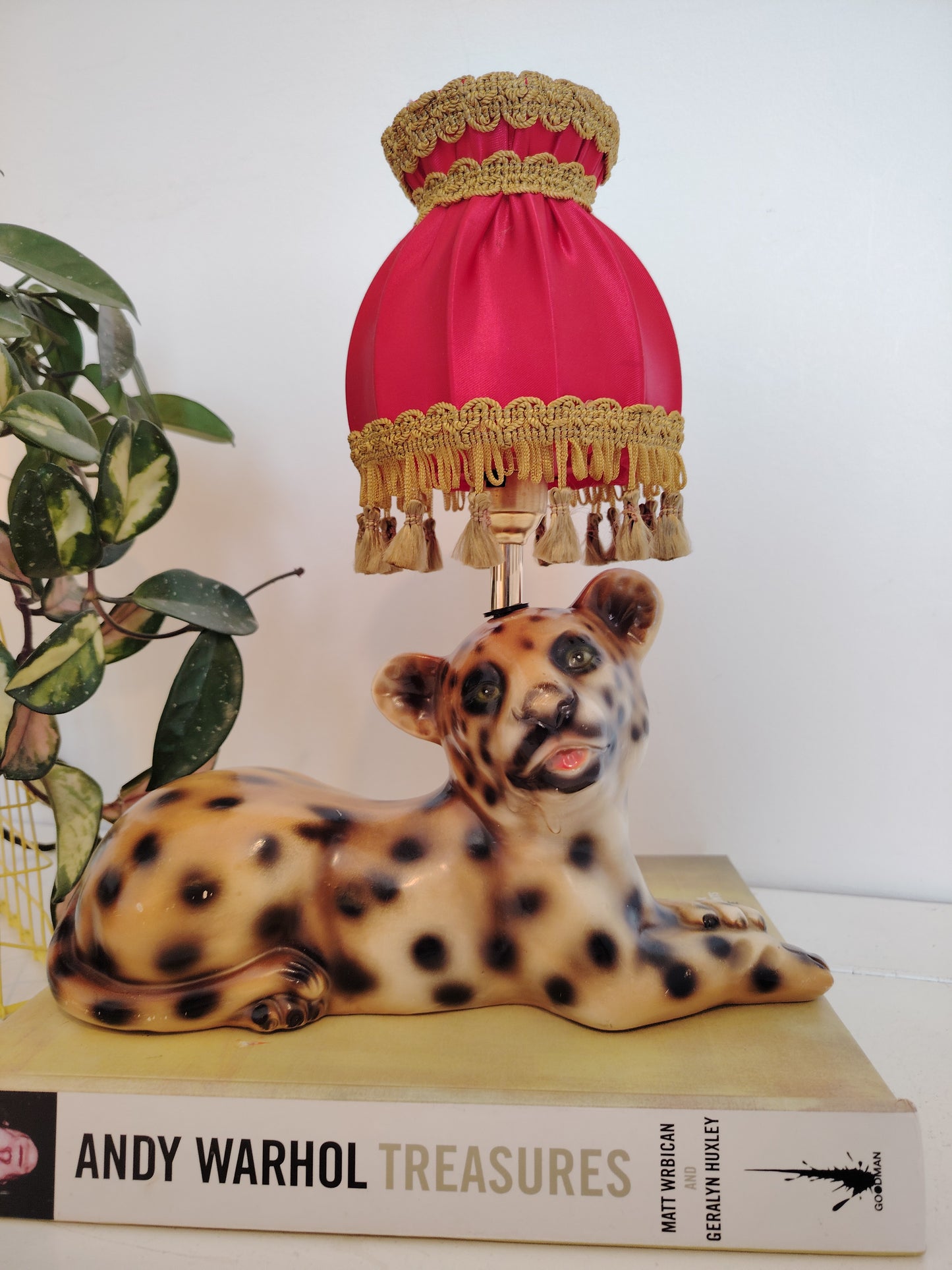 Upcycled Lying Leopard Cub Lamp