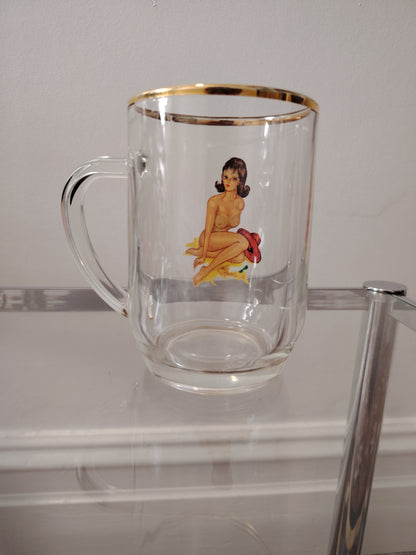 Vintage 60's Peep Show Nude Pint Glass