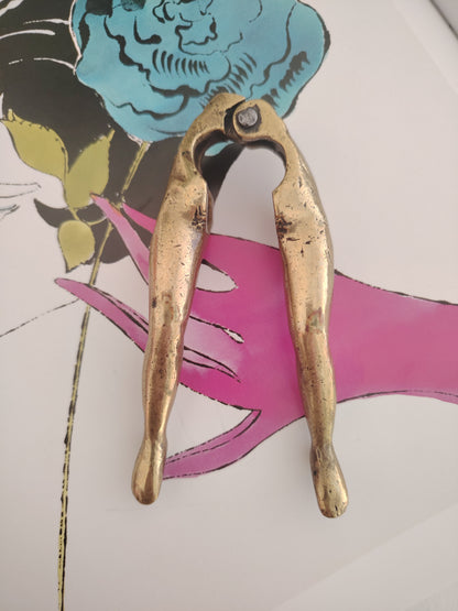 Vintage Solid Brass Legs Nutcracker