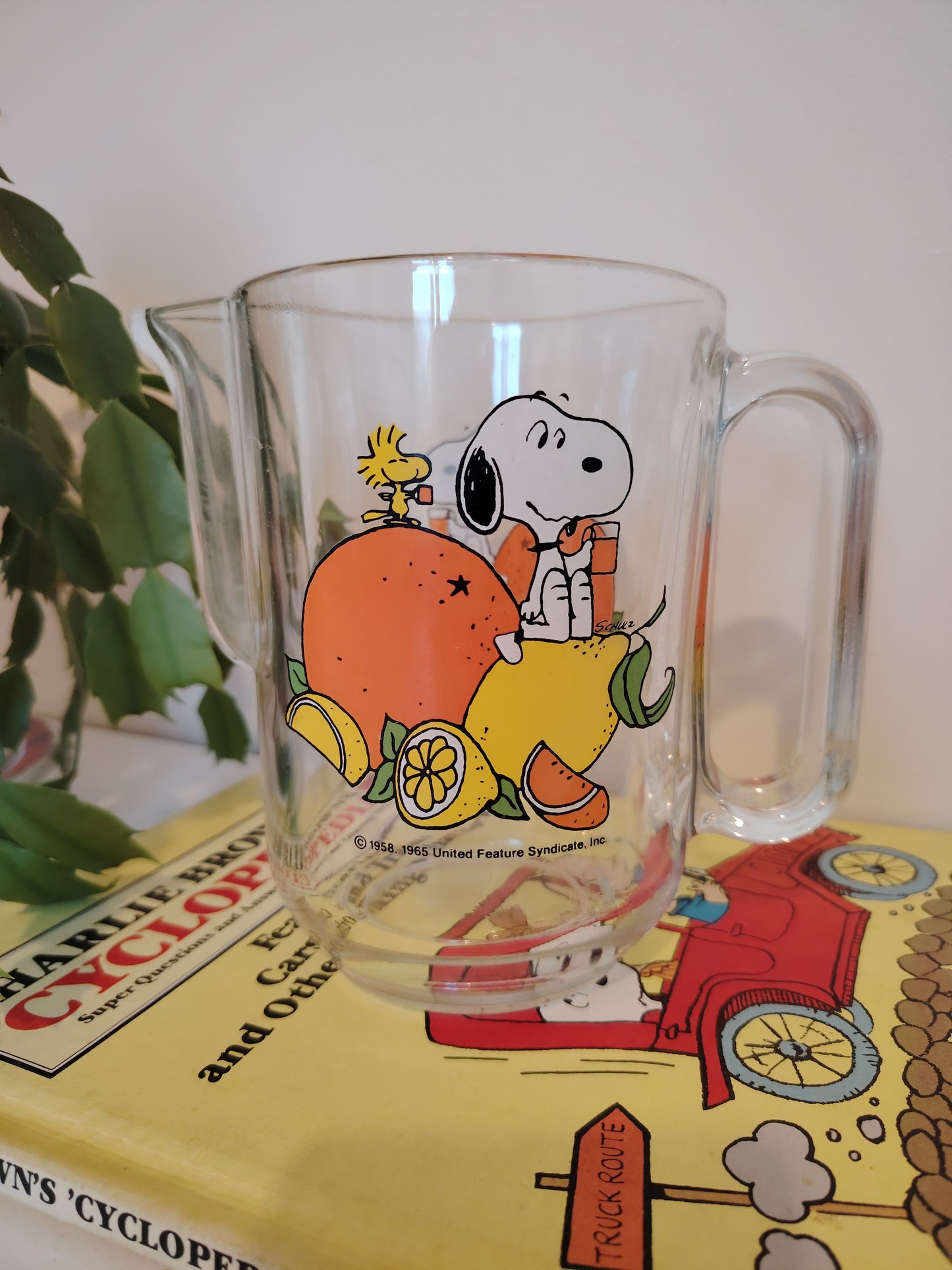 Vintage Snoopy Glass Jug