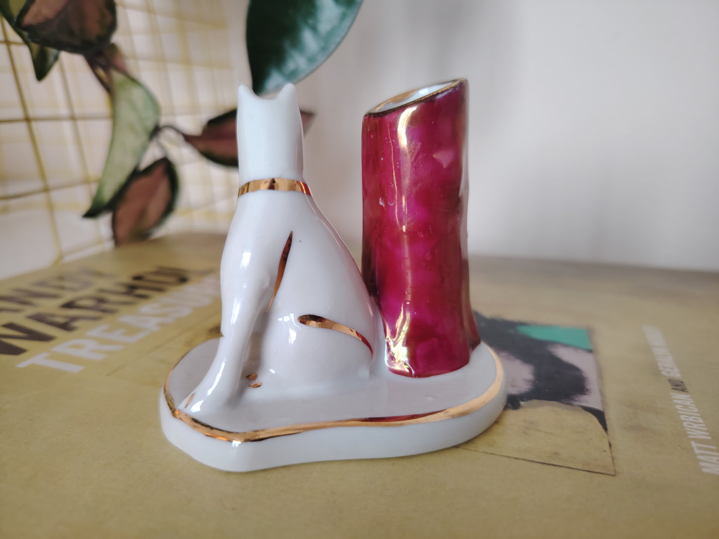 Limoges Dog Catchall/ Cocktail Stick/Match Holder