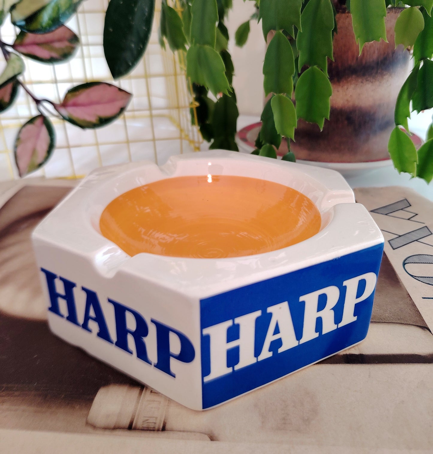 Vintage Wade Ceramic Harp Lager Ashtray