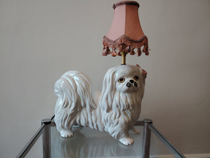 Upcycled Vintage Shitzu Dog Lamp