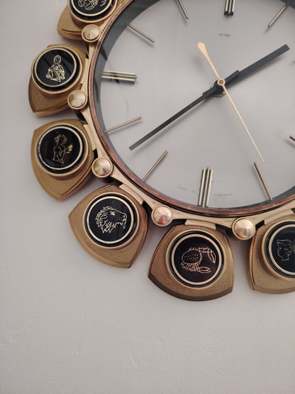 Vintage Mid Century Quartz Horoscope Clock