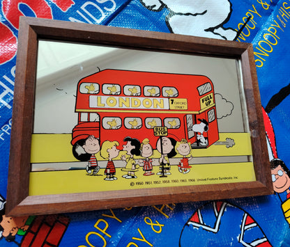 Rare Vintage 1960's Snoopy London Bus Picture Mirror