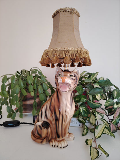 Upcycled Vintage Tiger lamp