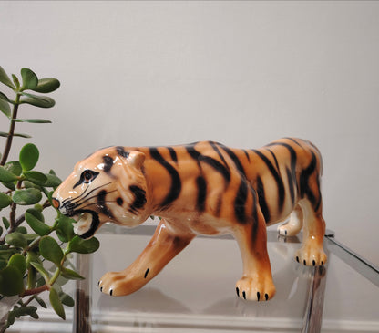 Stunning Large Mid Century Ceramic Tiger Ornament