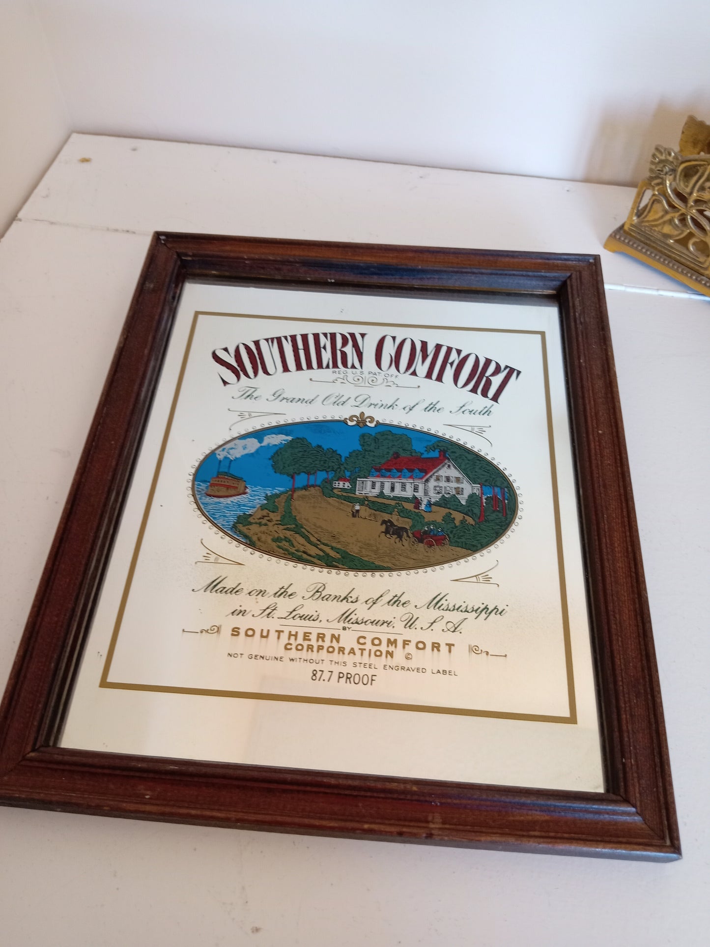 Vintage Southern Comfort Picture Mirror