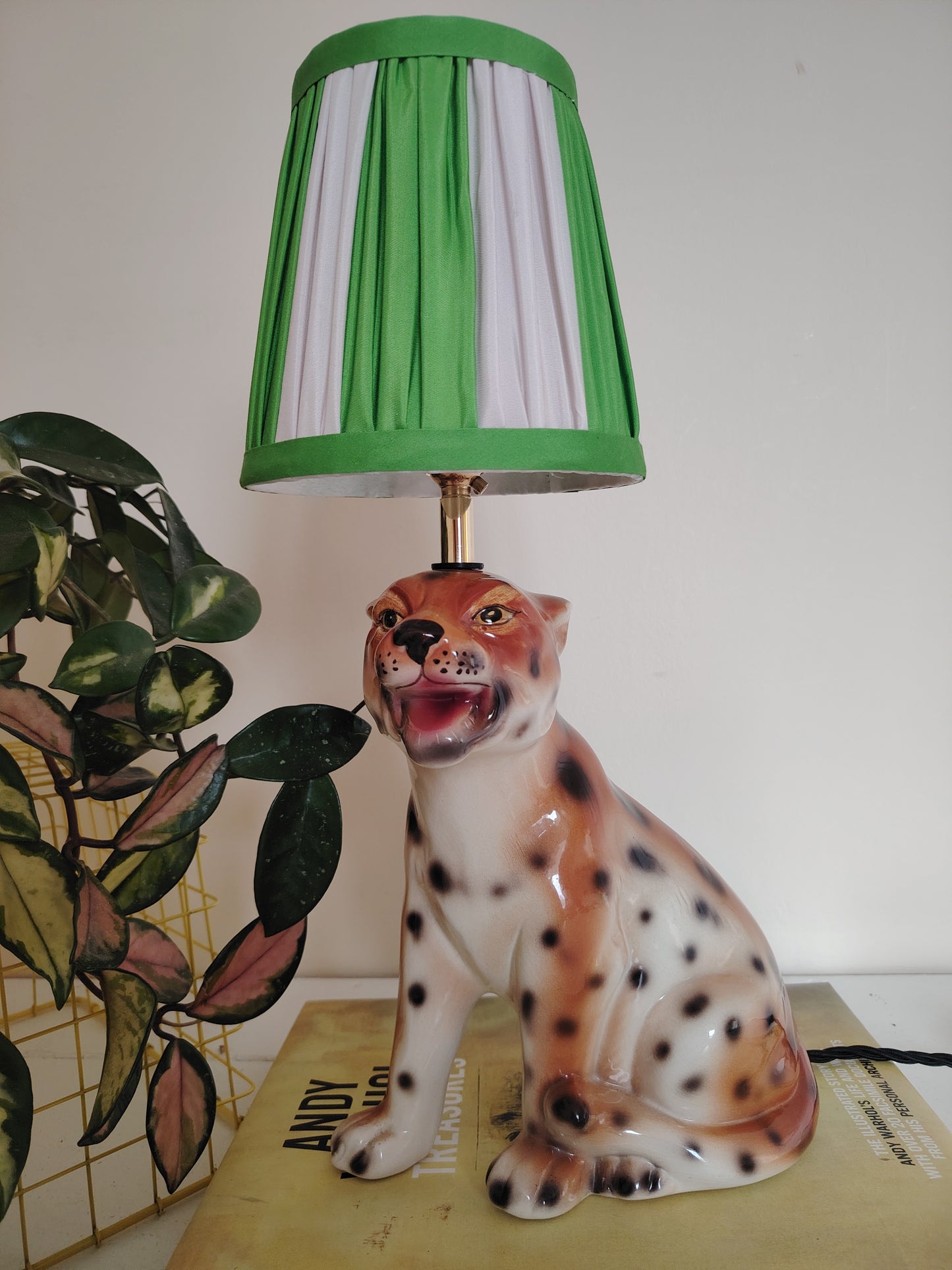 Upcycled Ceramic Leopard Cub Lamp