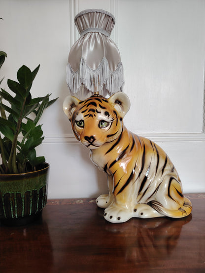 Large Reworked Mid Century Tiger Cub lamp