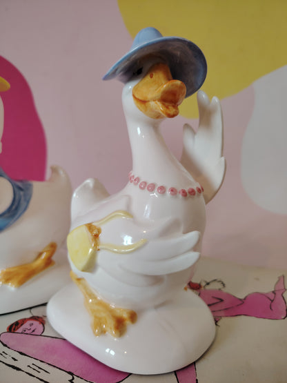 1980s Mr and Mrs Duck Fitz & Floyd Bookends