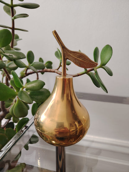Vintage Brass Pear Trinket Pot
