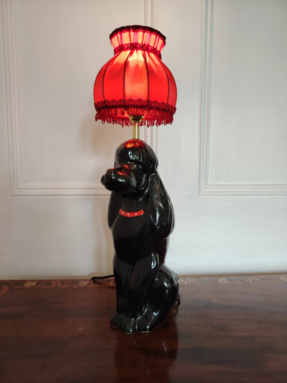 Large Vintage Reworked Beswick Poodle Lamp