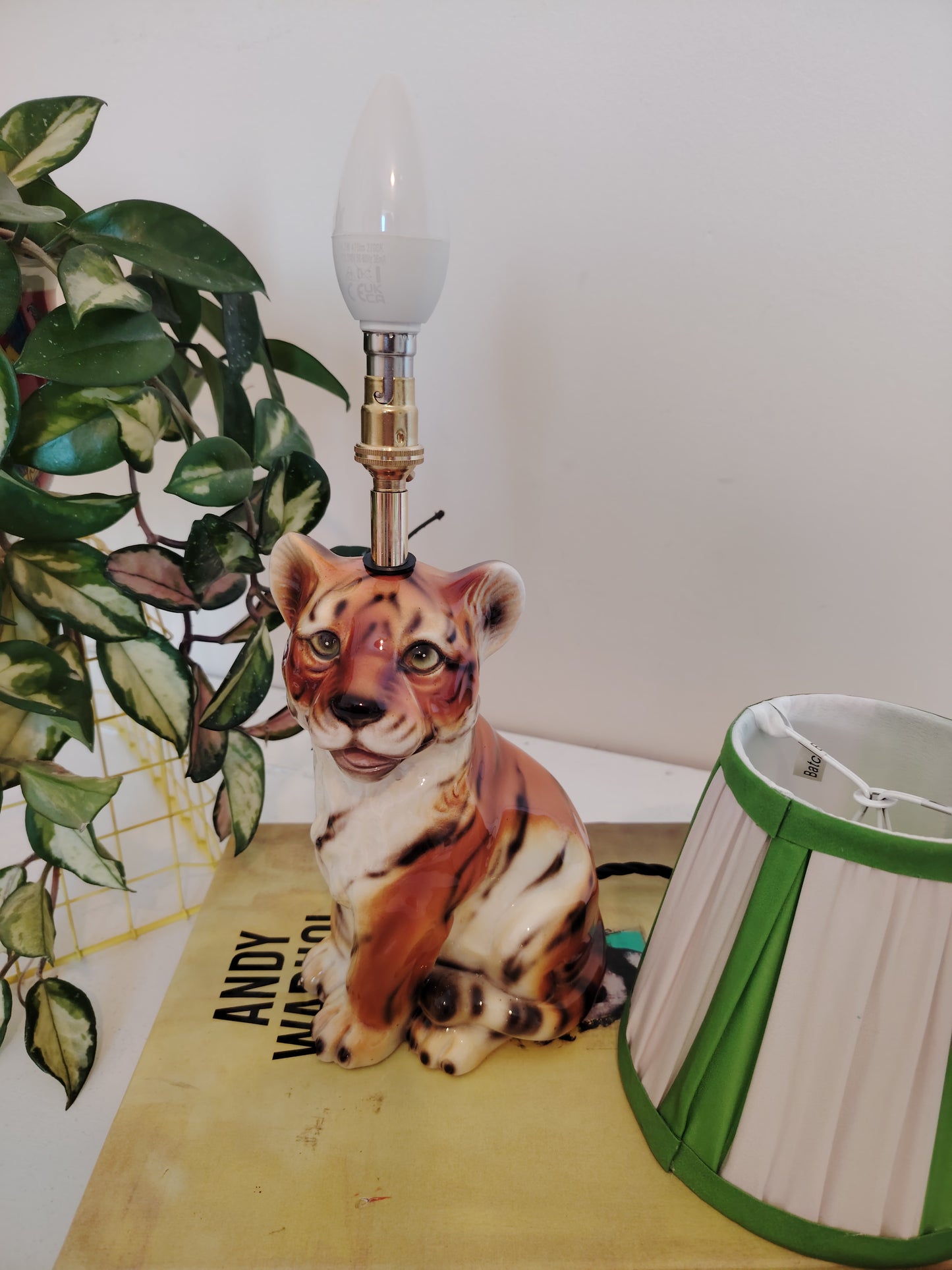 Upcycled Mid-Century Small Tiger Cub Lamp