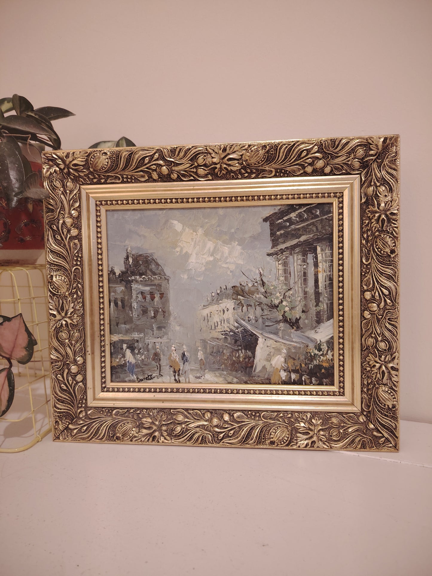 Gorgeous Original Oil Painting of a Paris Street Scene by Caroline Burnett