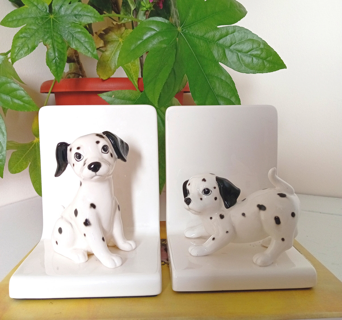 Pair of Vintage Japanese Dalmatian Bookends