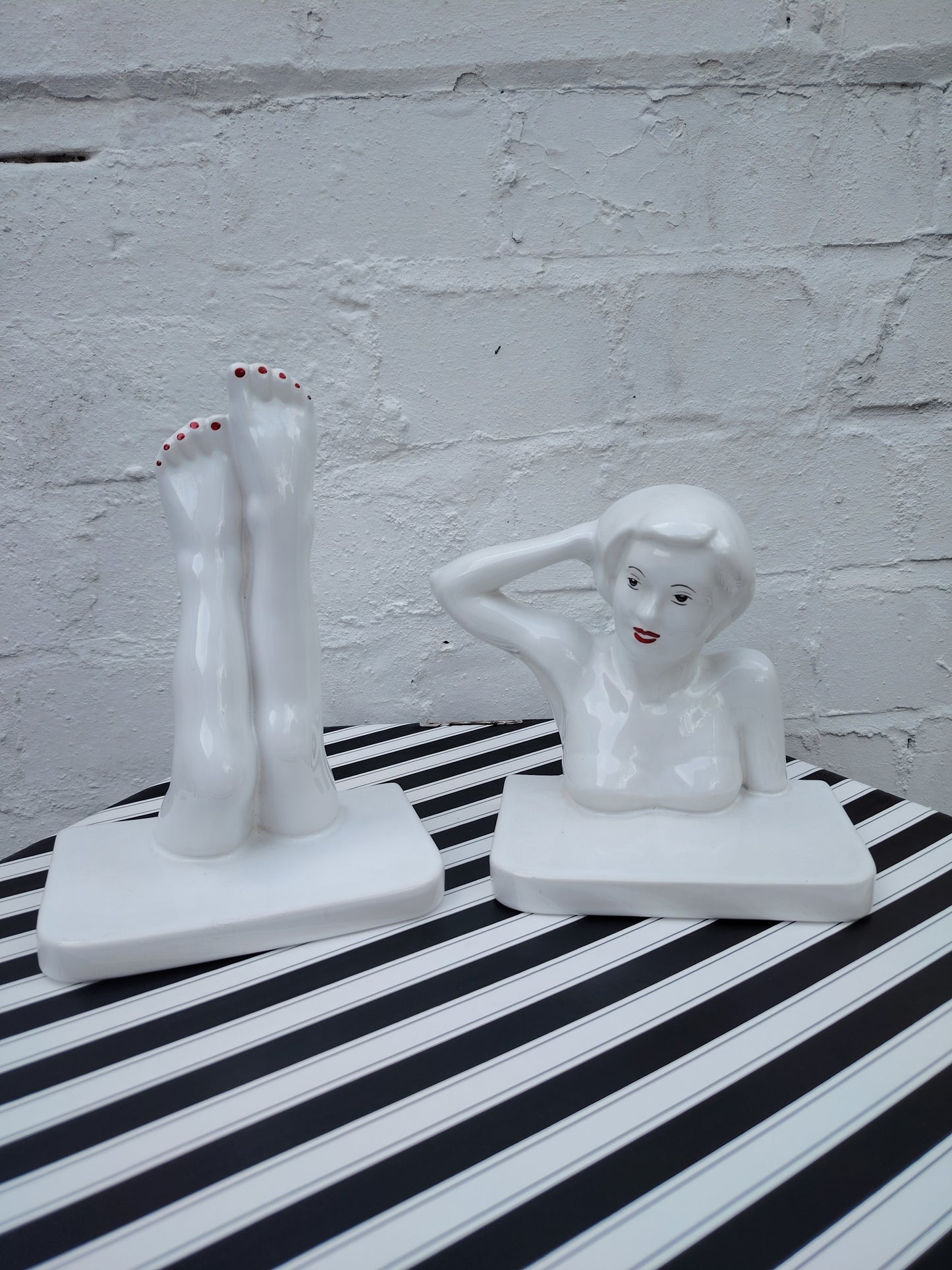 Vintage 80's Carlton Ware Lady Bookends