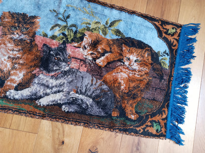 Vintage Cat Tapestry Small Rug/ Wall Hanging