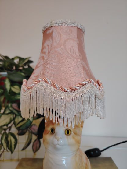 Vintage Upcycled Small Ginger Cat Lamp