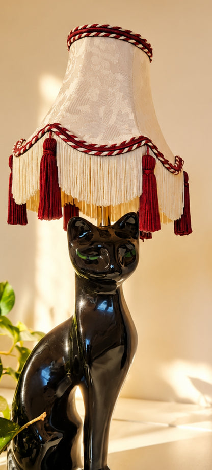 Pair of Vintage Reworked Black Cat Lamps 🐈‍⬛🐈‍⬛💚