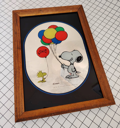 Vintage Snoopy and Woodstock Balloons Picture Mirror