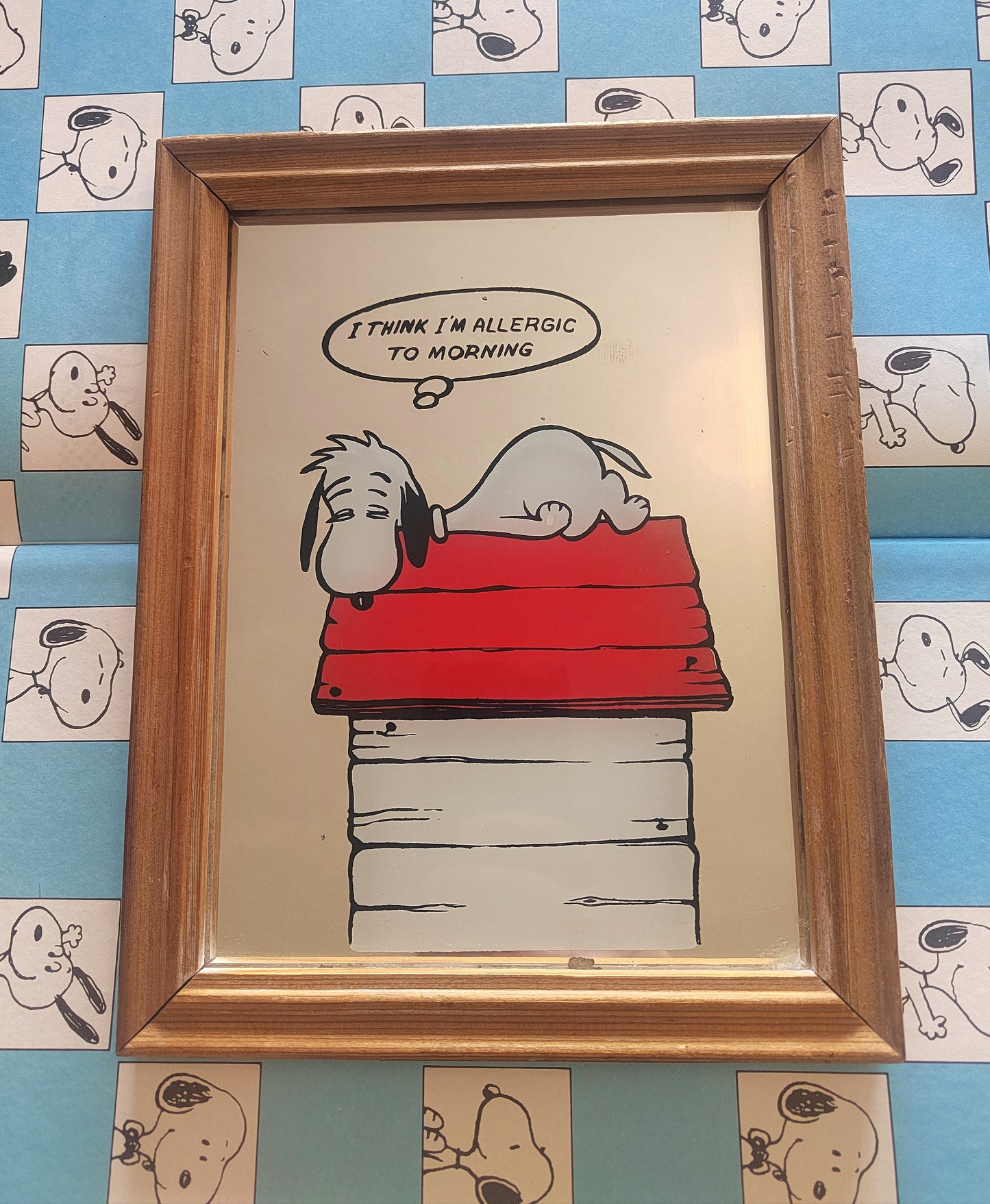 Vintage Snoopy Allergic to Morning Mirror