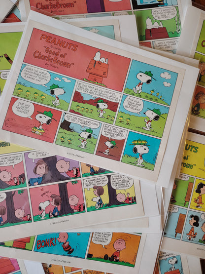 Vintage Snoopy Original Comic Strip Pages, Lucky Dip x3