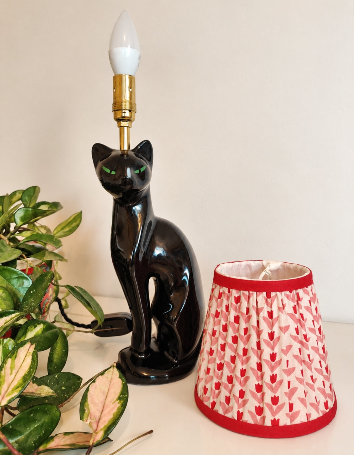 Vintage Reworked Black Cat Lamp ❤️🐈‍⬛
