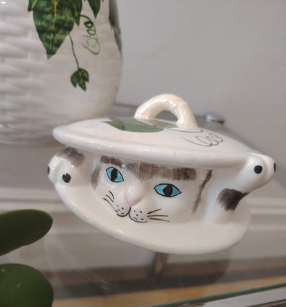 Vintage Peeping Kitten Cookie Jar