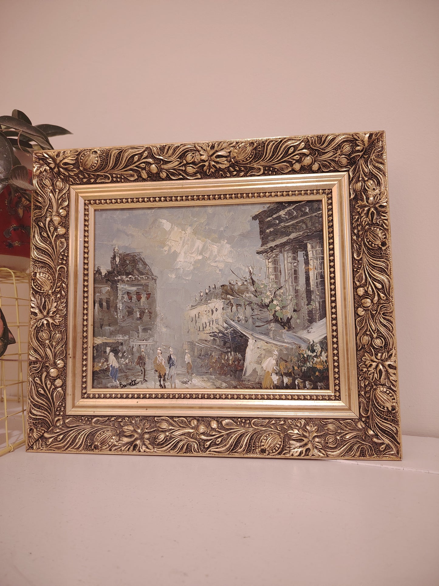 Gorgeous Original Oil Painting of a Paris Street Scene by Caroline Burnett