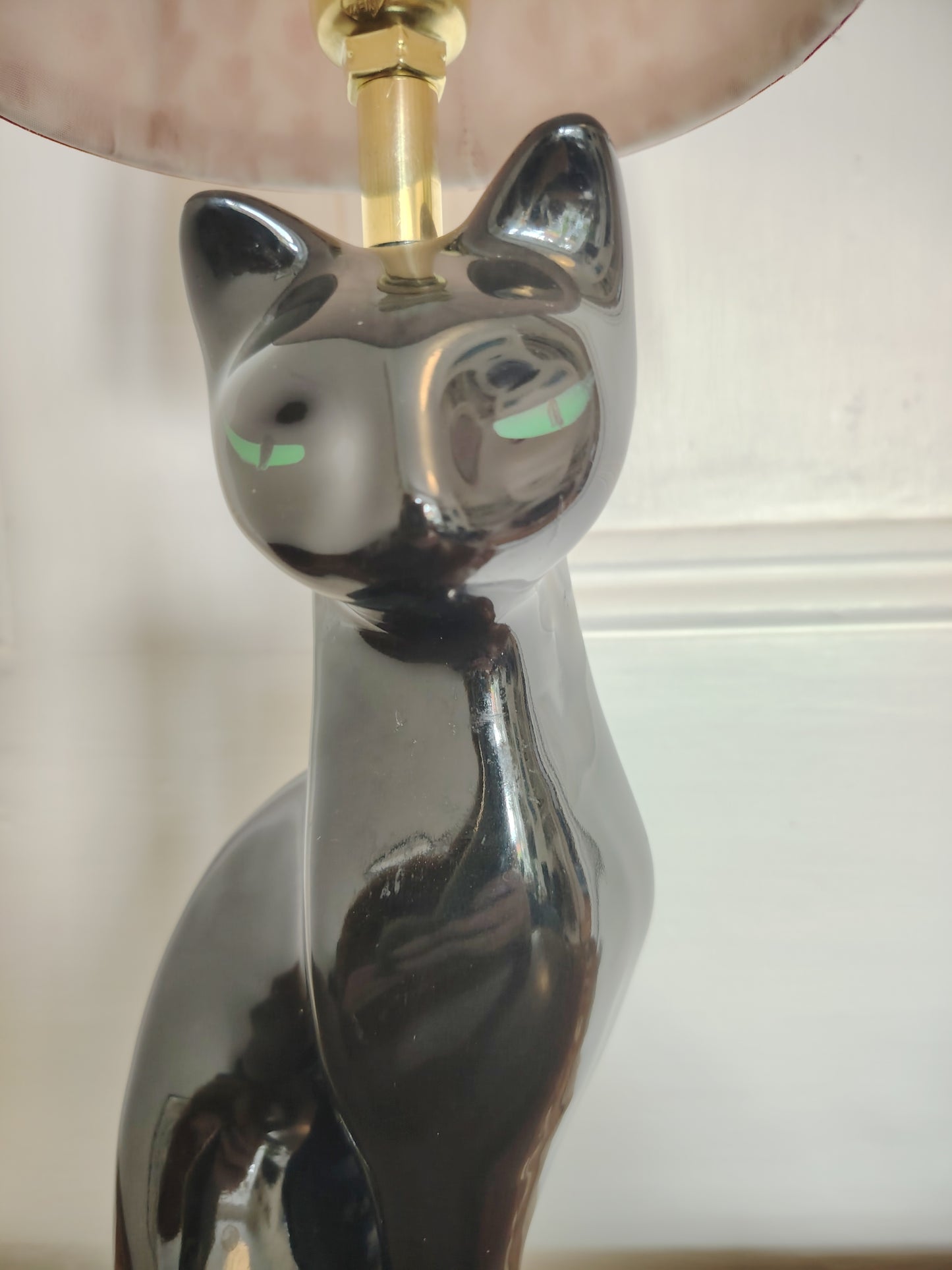 Vintage Upcycled Black Cat Lamp ❤️🐈‍⬛