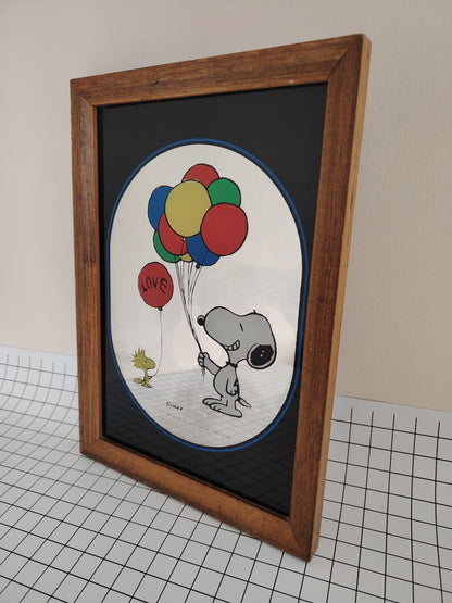Vintage Snoopy and Woodstock Balloons Picture Mirror