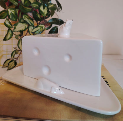Large Vintage Mouse Cheese Dish