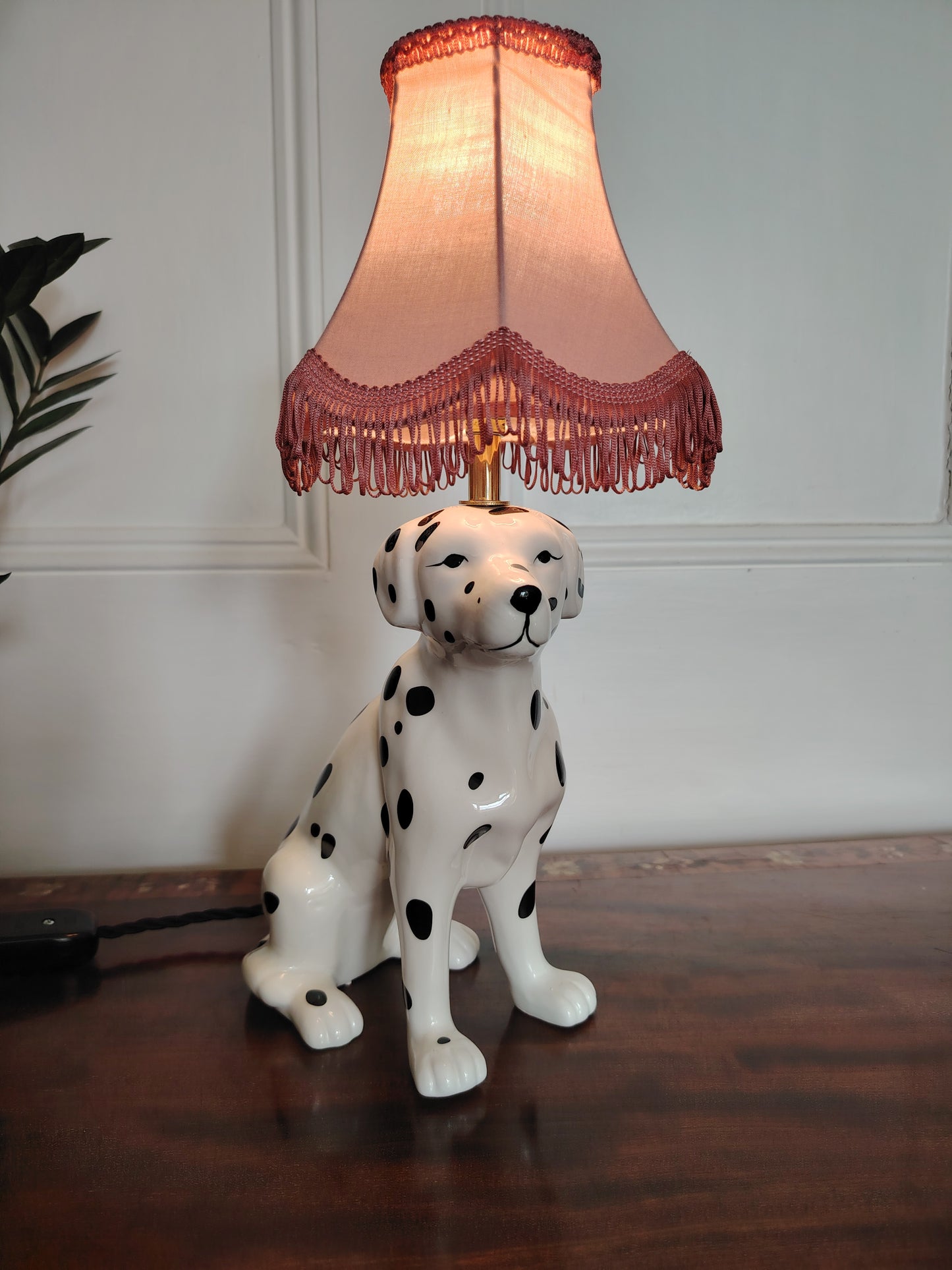 Vintage Reworked Dalmatian Lamp