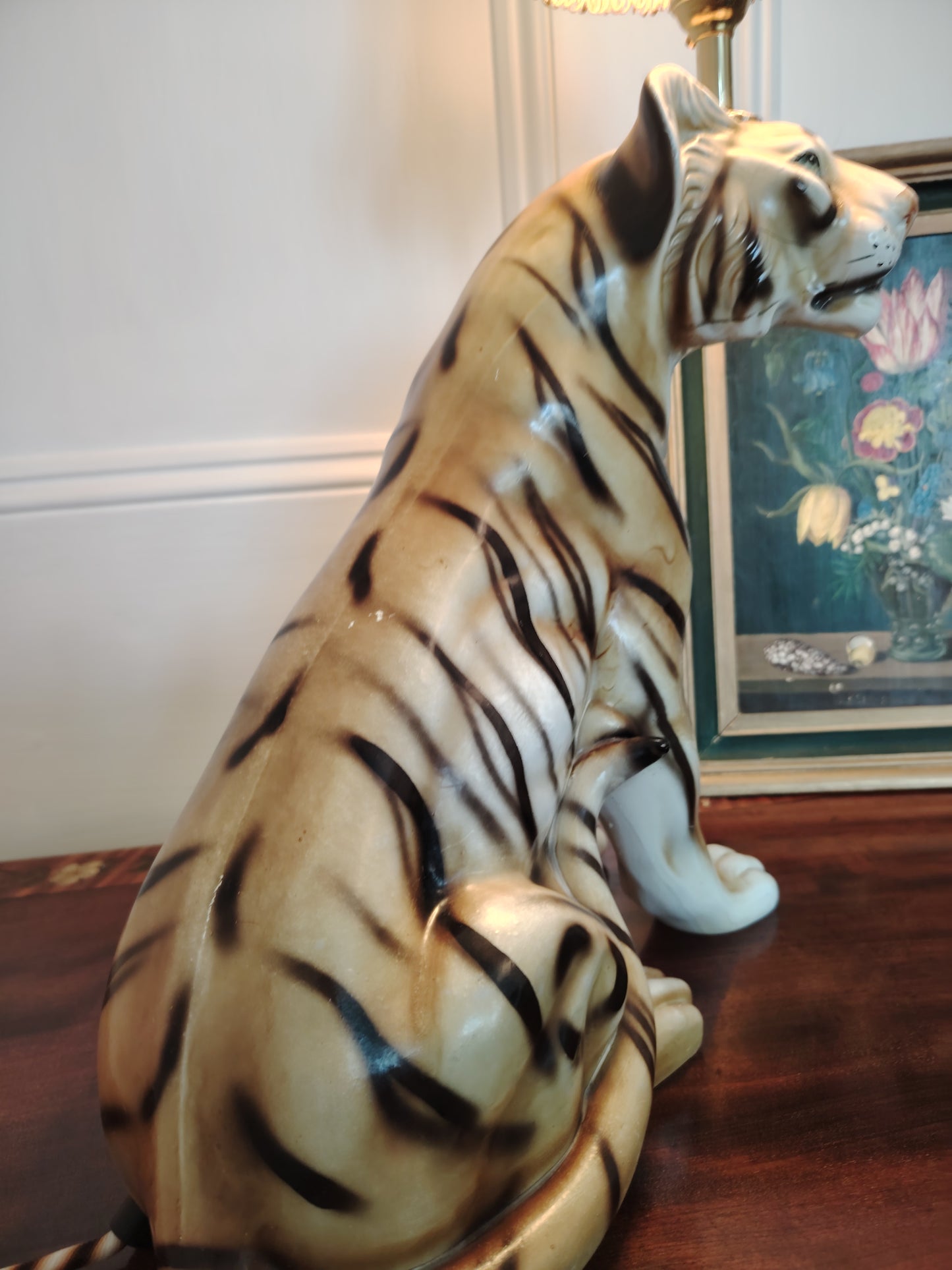 Large Reworked Mid Century Tiger lamp ✨