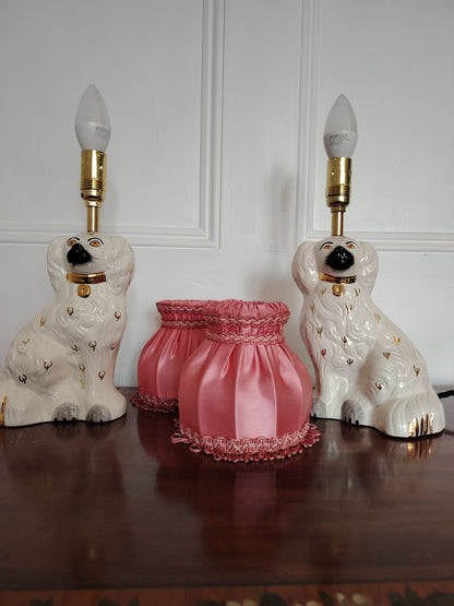 Pair of Vintage Reworked Beswick Pot Dog Lamps