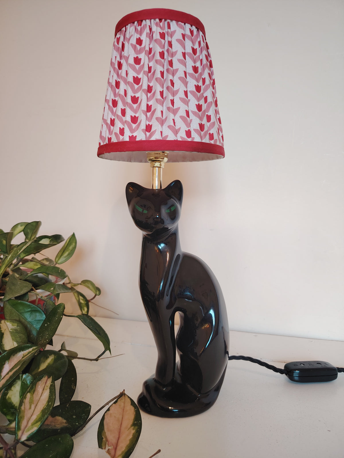Vintage Reworked Black Cat Lamp ❤️🐈‍⬛
