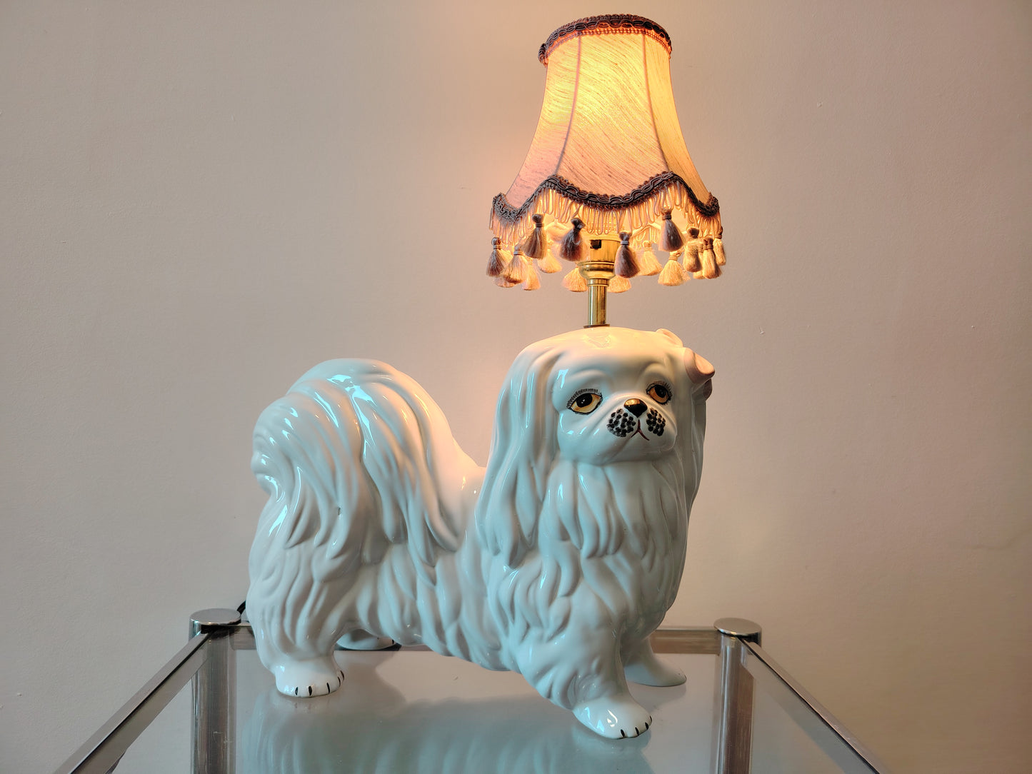 Upcycled Vintage Shitzu Dog Lamp