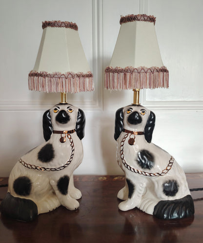 Pair of Vintage Reworked Pot Dog Lamps