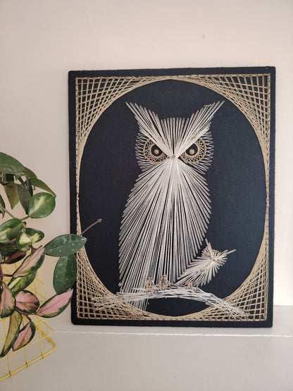 Vintage 70's Owl and Owlet String Art
