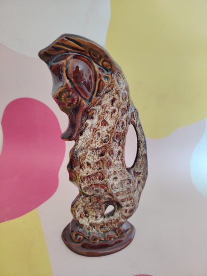 Vintage 70's Fosters Pottery Seahorse Glug Jug